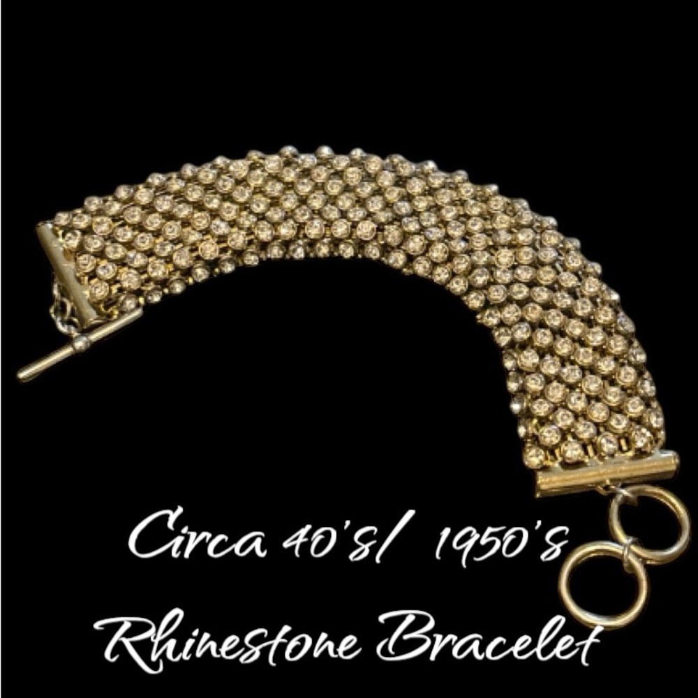 Art Deco Inspiration -  Vintage Silver & Rhinestone Bracelet - Picture 8 of 14